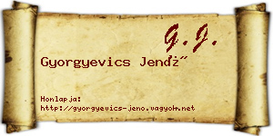 Gyorgyevics Jenő névjegykártya