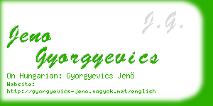 jeno gyorgyevics business card