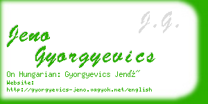 jeno gyorgyevics business card